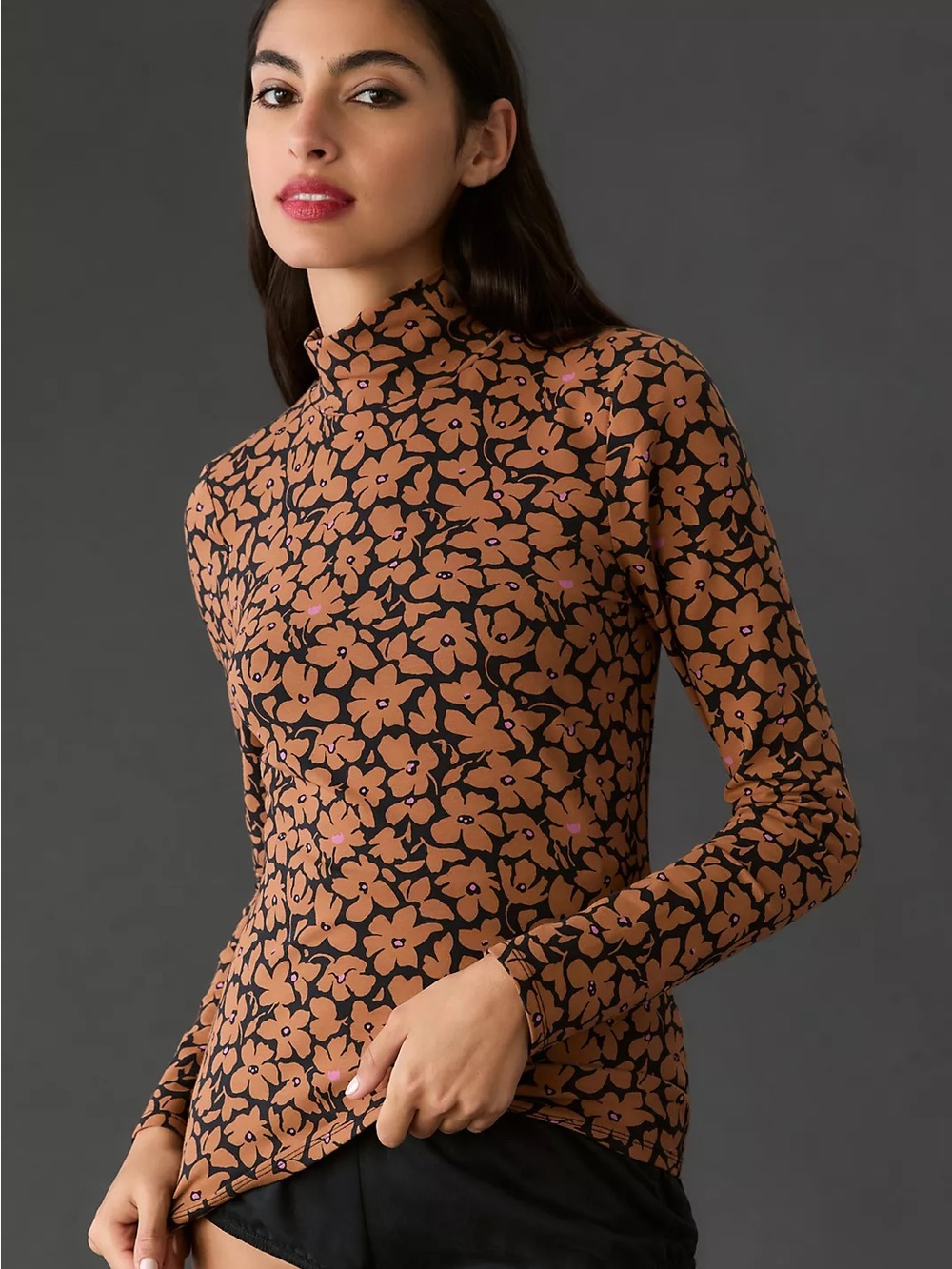 Maeve by Anthropologie Floral Printed Turtleneck